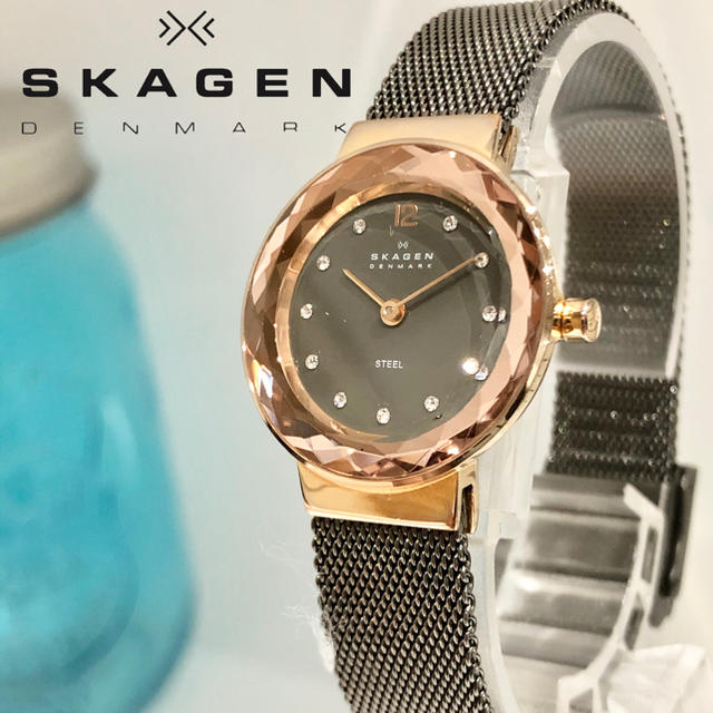 SKAGEN(スカーゲン)のスカーゲン時計　レディース腕時計　新品電池　カットガラス　11Pダイヤ　48 レディースのファッション小物(腕時計)の商品写真