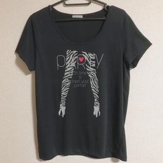 ジーユー(GU)のGU  薄手Tシャツ  ブラック  XLサイズ(Tシャツ(半袖/袖なし))