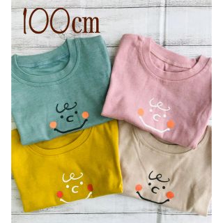 新品　チャーリーブラウン　くすみカラー　Tシャツ　ブルーグリーン　100㎝ (Tシャツ/カットソー)