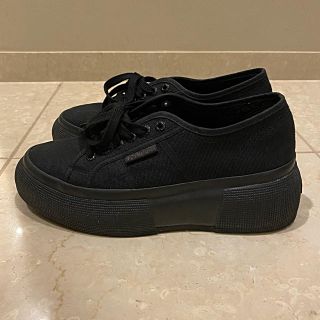 スペルガ(SUPERGA)のSUPERGA スペルガ 厚底スニーカー 黒 24.5(スニーカー)