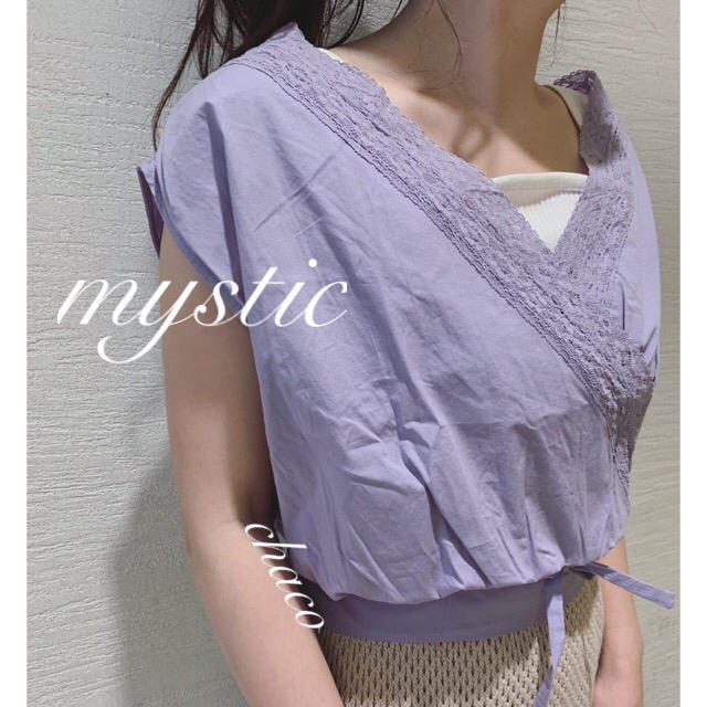 mystic(ミスティック)の新作🍒¥5940【mystic】カシュクールレースブラウス  レディースのトップス(シャツ/ブラウス(半袖/袖なし))の商品写真