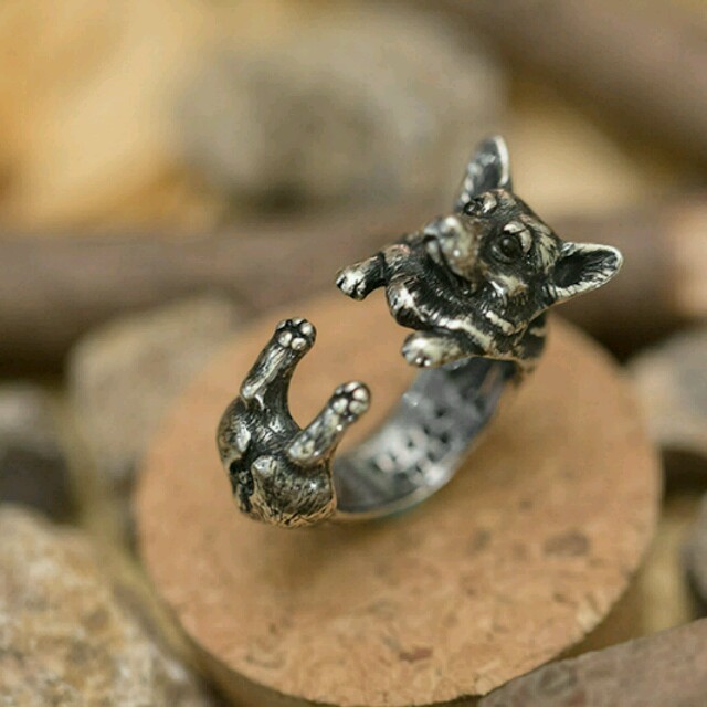 犬 アニマルリング コーギー 指輪  レディースのアクセサリー(リング(指輪))の商品写真