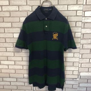 ポロラルフローレン(POLO RALPH LAUREN)のラルフローレン　ポロシャツ  ボーダー　エンブレムロゴ　ダークグリーン(ポロシャツ)