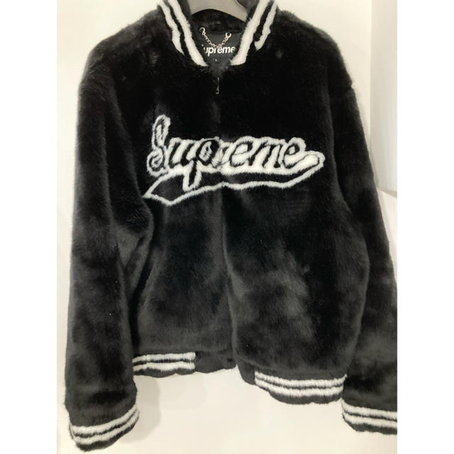 20SS Supreme Faux Fur Varsity Jacket ファー