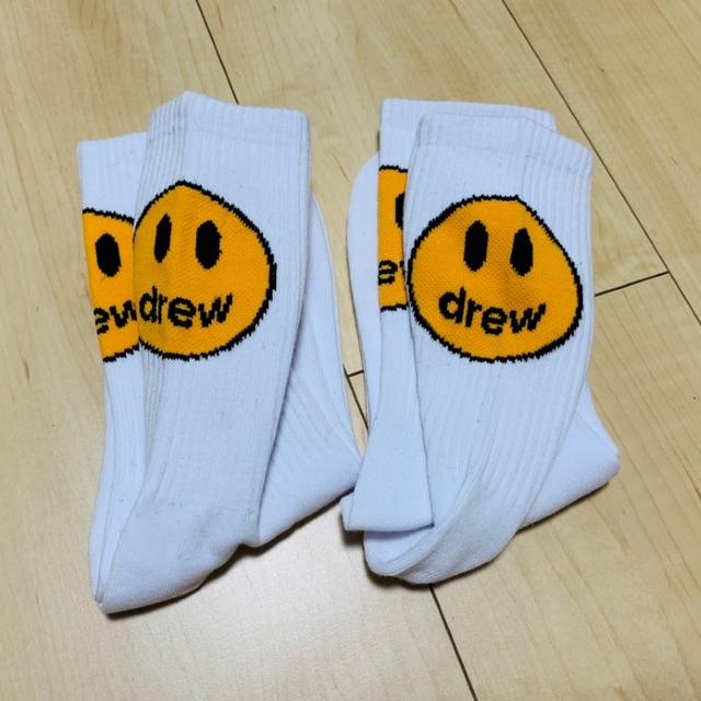 ドリューハウス　DREW HOUSE　ソックス2足セット　靴下　□白/白 メンズのレッグウェア(ソックス)の商品写真