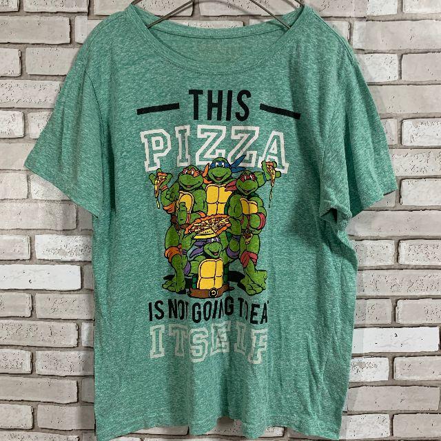 希少 美品 ミュータントタートルズ 'PIZZA' キャラクターTシャツ XL レディースのトップス(Tシャツ(半袖/袖なし))の商品写真