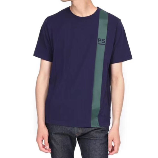 Paul Smith(ポールスミス)の新品未使用　メンズM ポールスミス Tシャツ PSロゴ＆ラインプリント パープル メンズのトップス(Tシャツ/カットソー(半袖/袖なし))の商品写真