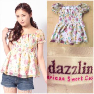 ダズリン(dazzlin)の花柄シフォンチュニック(Tシャツ(半袖/袖なし))