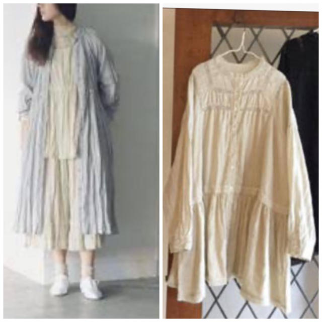 nest Robe ⿻*⌖. リネン レース ヘムチュニック ブラウス 羽織り