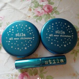 スティラ(stila)のスティラ　stila ハイライター　ゴールド　シルバー　２個セット　ブラシ付(フェイスカラー)