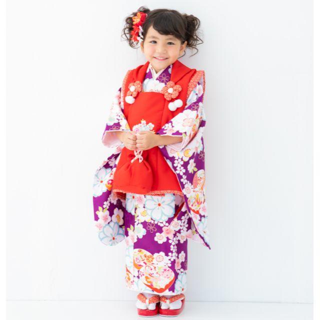 セール公式 七五三 三歳 女児 被布着物フルセット 小町 85~105cm