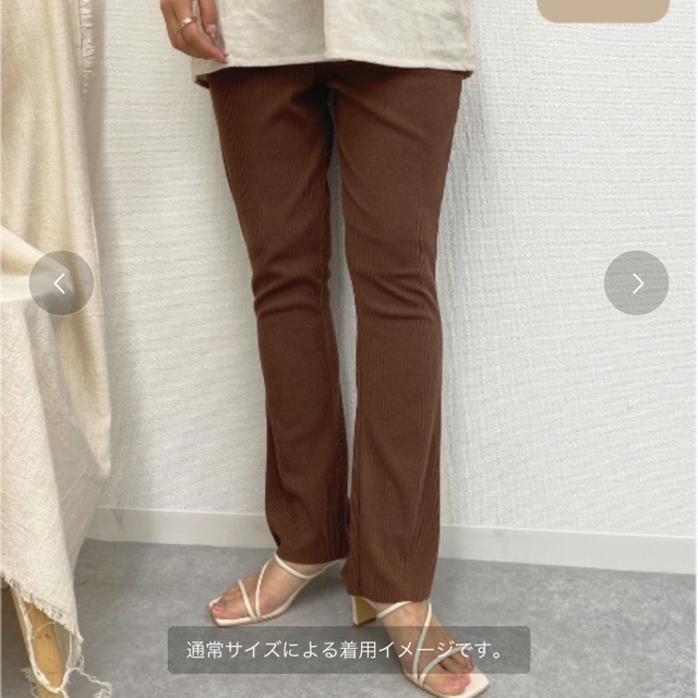 ベーシックリブパンツ レディースのパンツ(カジュアルパンツ)の商品写真