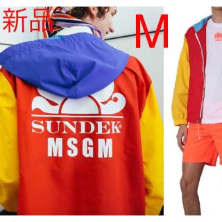 エムエスジイエム(MSGM)の新品 MSGM SUNDEK マウンテンロゴパーカー マルチカラー　M(マウンテンパーカー)