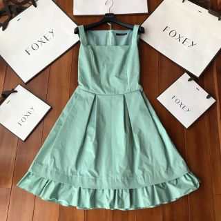 フォクシー(FOXEY)の♡極美品♡フォクシー　グログランフレアワンピース(ひざ丈ワンピース)