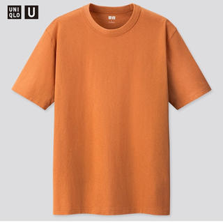 ユニクロ(UNIQLO)のユニクロ　クルーネックT オレンジ(Tシャツ/カットソー(半袖/袖なし))