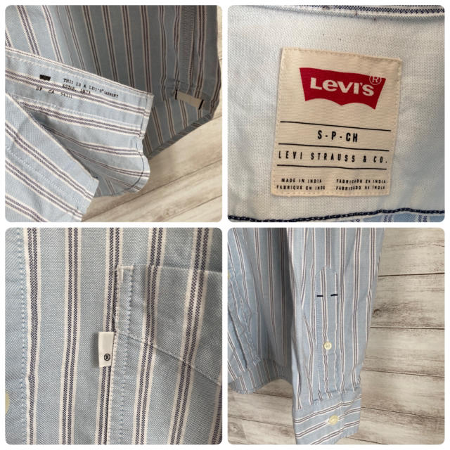 Levi's(リーバイス)のSサイズ 古着 ボタンダウンシャツ ストライプ リーバイス ポケットブルー メンズのトップス(シャツ)の商品写真