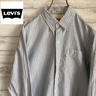 リーバイス(Levi's)のSサイズ 古着 ボタンダウンシャツ ストライプ リーバイス ポケットブルー(シャツ)