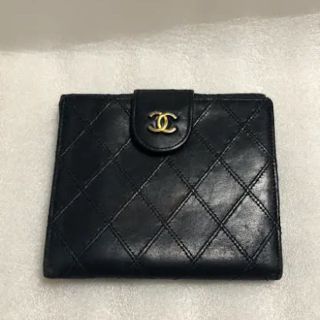 シャネル(CHANEL)のCHANEL シャネル Wホック財布 ビコローレ 黒(財布)