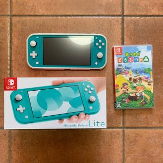 ニンテンドースイッチ(Nintendo Switch)の中古美品Nintendo Switch Lite ターコイズあつまれどうぶつの森(家庭用ゲーム機本体)