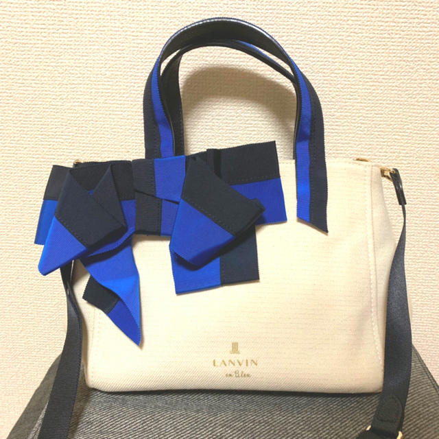 美品 マリアンヌ 2wayショルダートートバッグ LANVIN en Bleu