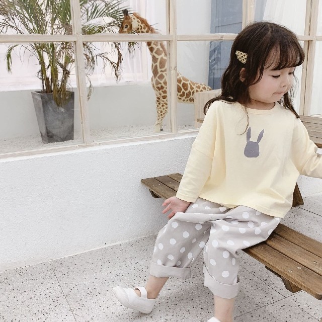 100サイズ♡ゆったりドット柄パンツ キッズ/ベビー/マタニティのキッズ服女の子用(90cm~)(パンツ/スパッツ)の商品写真