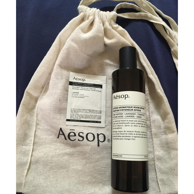 Aesop(イソップ)のイソップ 巾着袋  ルームスプレー イストロス コスメ/美容のリラクゼーション(アロマグッズ)の商品写真