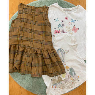 ザラキッズ(ZARA KIDS)のTシャツ2枚とワンピースのセット　90から100(Tシャツ/カットソー)