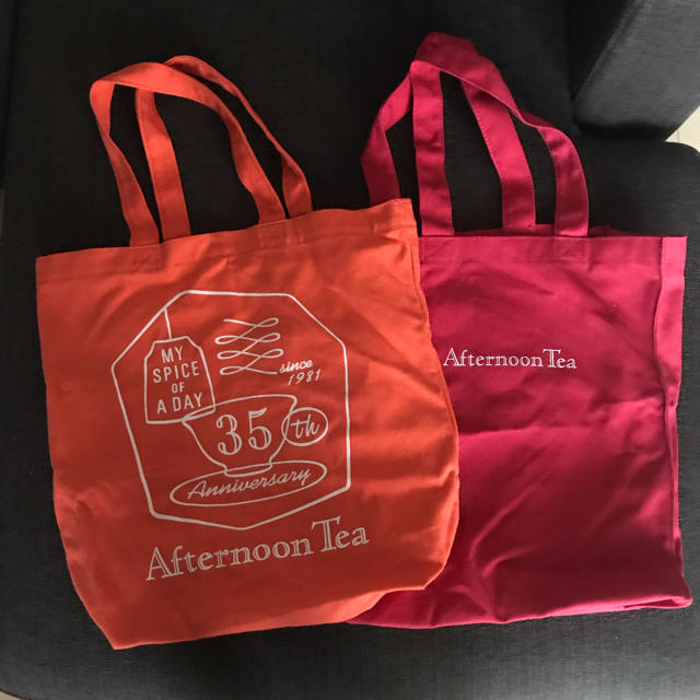 AfternoonTea(アフタヌーンティー)の未使用　アフタヌーンティー　トートバッグ エコバッグ　赤　オレンジ　バッグ　A4 レディースのバッグ(エコバッグ)の商品写真