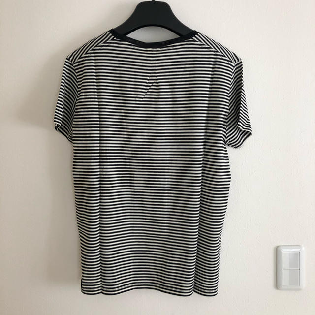 Saint Laurent(サンローラン)の新品！SAINT LAURENT キムタク着 シルクボーダーTシャツ サイズL メンズのトップス(Tシャツ/カットソー(半袖/袖なし))の商品写真