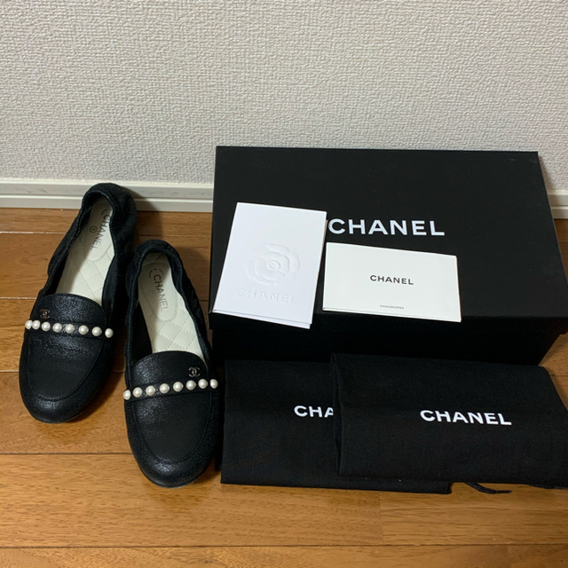 安い商品 CHANEL ご専用 パール ローファー ブラック 36.5サイズ ...