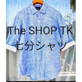 ザショップティーケー(THE SHOP TK)の【THE SHOP TK】リネン5分袖シャツ綿75%麻25%(シャツ)