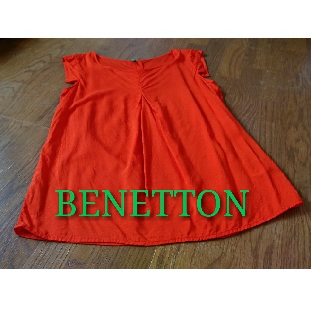 BENETTON(ベネトン)のBENETTON チュニック ブラウス カットソー オレンジ レディースのトップス(シャツ/ブラウス(半袖/袖なし))の商品写真
