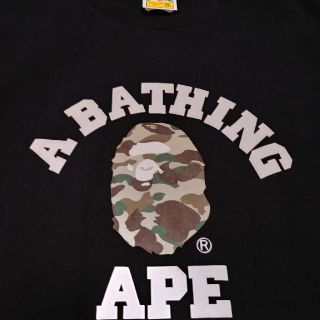 アベイシングエイプ(A BATHING APE)の☆美品☆正規品☆希少サイズ2XL☆特殊加工プリント(Tシャツ/カットソー(半袖/袖なし))