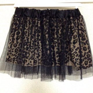 【100cm】ヒョウ柄チュールスカート(その他)