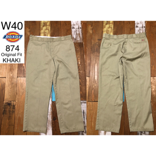 ディッキーズ(Dickies)の３０２２２　アメリカ 輸入 USED ディッキーズ　８７４　カーキ　W４０(ワークパンツ/カーゴパンツ)