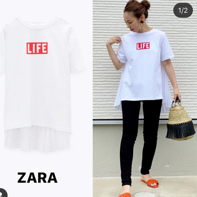 ZARA - ザラ バックフレアTシャツの通販 by ちえちゃん's shop｜ザラ