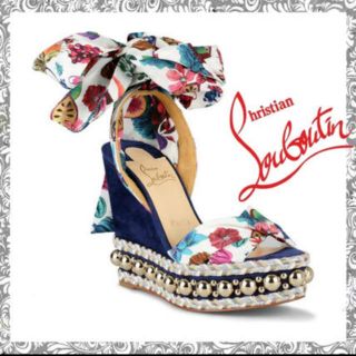 クリスチャンルブタン(Christian Louboutin)の美品　裏張り済み　クリスチャンルブタン　サンダル　ウェッジソール(サンダル)