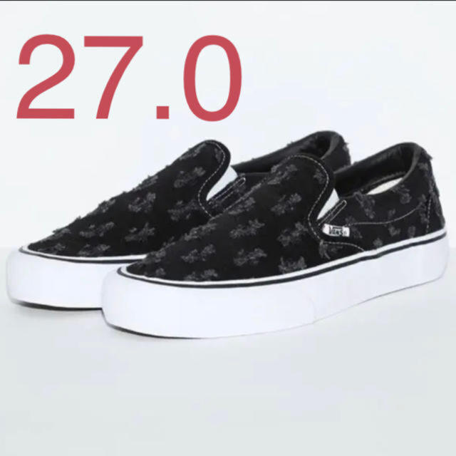 270cm購入先Supreme Hole Denim Slip on BLACK 27.0