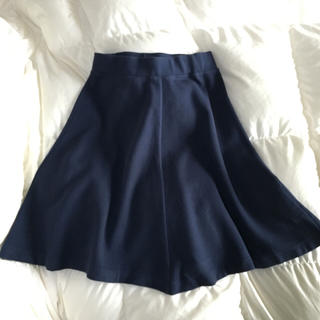 スタディオクリップ(STUDIO CLIP)の綿100楽チンきれいめネイビースカート(ひざ丈スカート)