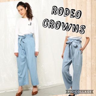 ロデオクラウンズ(RODEO CROWNS)のロデオクラウンズ ウエストリボンバギーパンツ(デニム/ジーンズ)