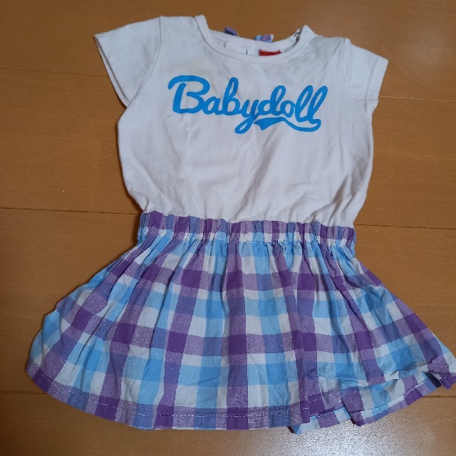 BABYDOLL(ベビードール)のUSED☆BABYDOLL切替ﾜﾝﾋﾟｰｽ☆80cm キッズ/ベビー/マタニティのベビー服(~85cm)(ワンピース)の商品写真