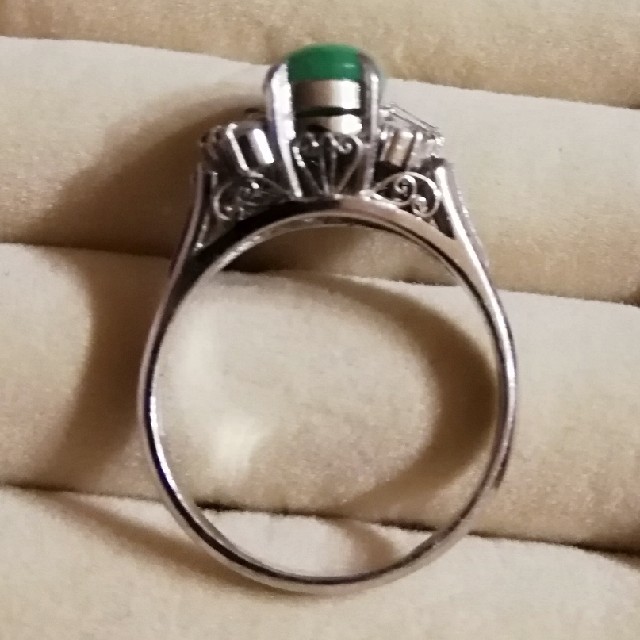 翡翠 ダイヤモンド プラチナ リング 指輪