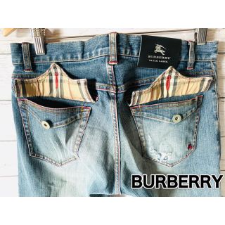 バーバリーブラックレーベル(BURBERRY BLACK LABEL)の#118 バーバリー　ブラックレーベル　デニム　ダメージジーンズ　【73】(デニム/ジーンズ)