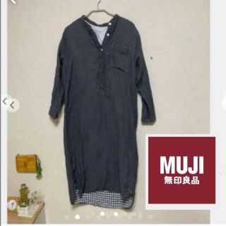 ムジルシリョウヒン(MUJI (無印良品))の無印良品　クルタ　　四重ガーゼクルタ 婦人Ｓ・チャコールグレー(パジャマ)