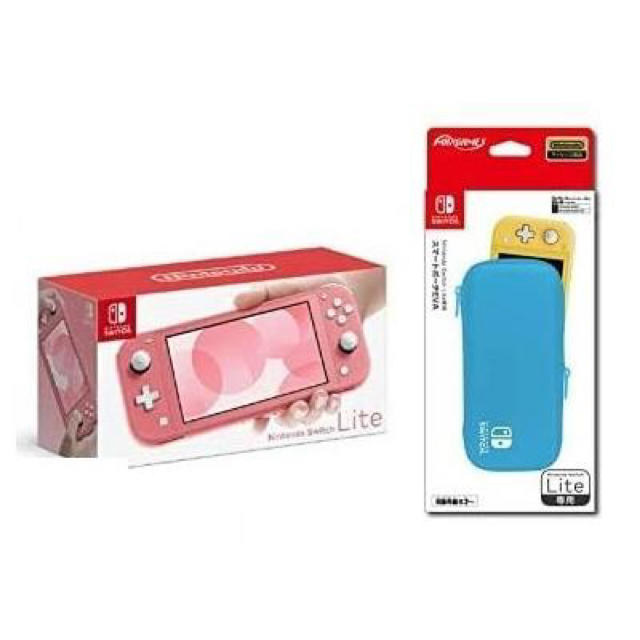 Nintendo Switch Lite コーラル＋スマートポーチEVA ブルー