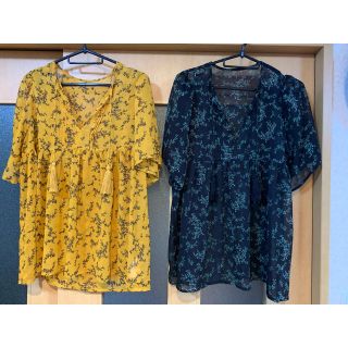 アズールバイマウジー(AZUL by moussy)の花柄トップス2点セット(Tシャツ(半袖/袖なし))