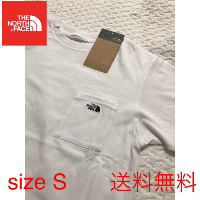 THE NORTH FACE(ザノースフェイス)の【新品】THE NORTH FACE ノースフェイス　ポケット Tシャツ　白　S メンズのトップス(Tシャツ/カットソー(半袖/袖なし))の商品写真