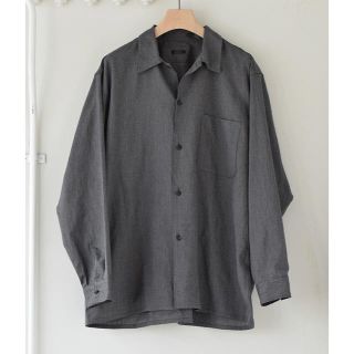 コモリ(COMOLI)の【20AW/新品】comoli ヨリ杢 オープンカラーシャツ グレー サイズ 1(シャツ)