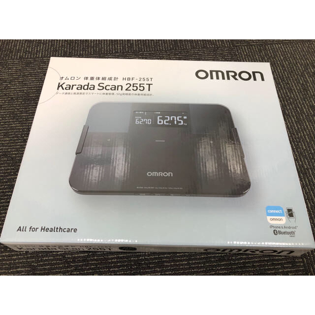 OMRON(オムロン)の【新品未使用】オムロン体重体組成計HBF-255T-BK スマホ/家電/カメラの美容/健康(体重計/体脂肪計)の商品写真