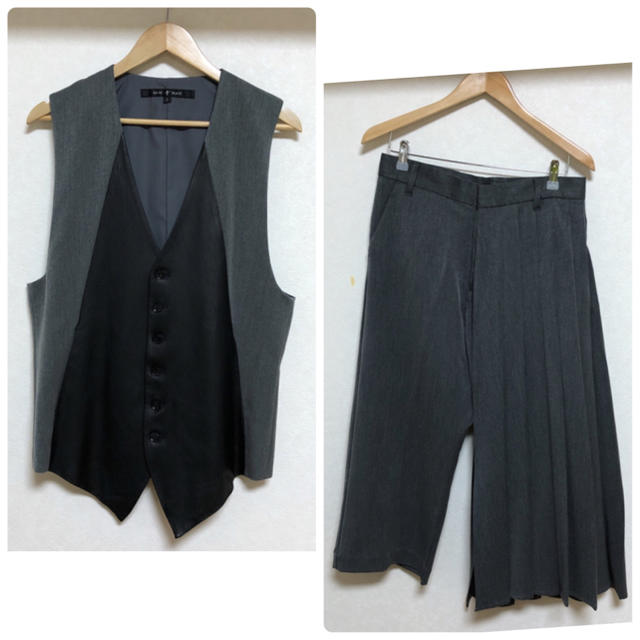 新品】NO ID. BLACK ラムレザージレ-